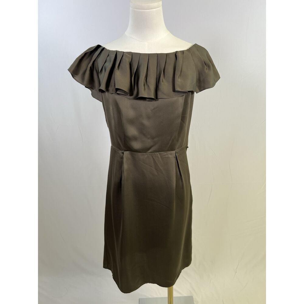 Banana Republic 100% Silk Sheath Mini Dress Tan‎ Size 4 Party Cocktail